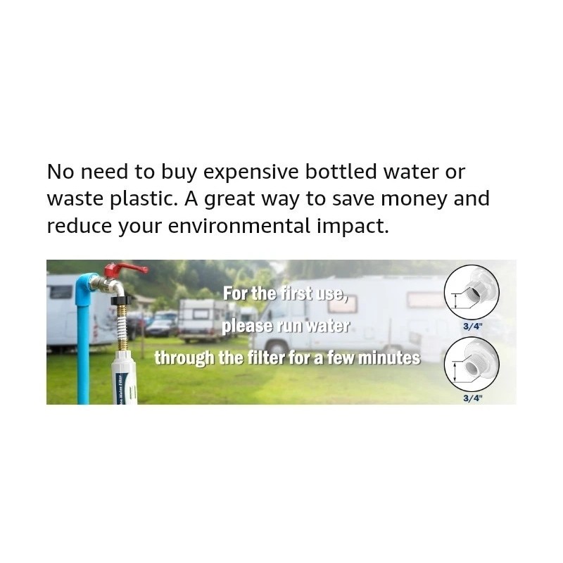 Future Way 4-Pack INLINE RV Water Filter Reduces Odors Sediments