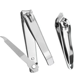 Nail Clipper Set 2 Pcs,Well-Made Premium Sharp Stainless Steel Fingernail Clippers,Wide Jaw Opening Nail Clipper for Fingernail and Toenai,Seniors, Adult, and Kids