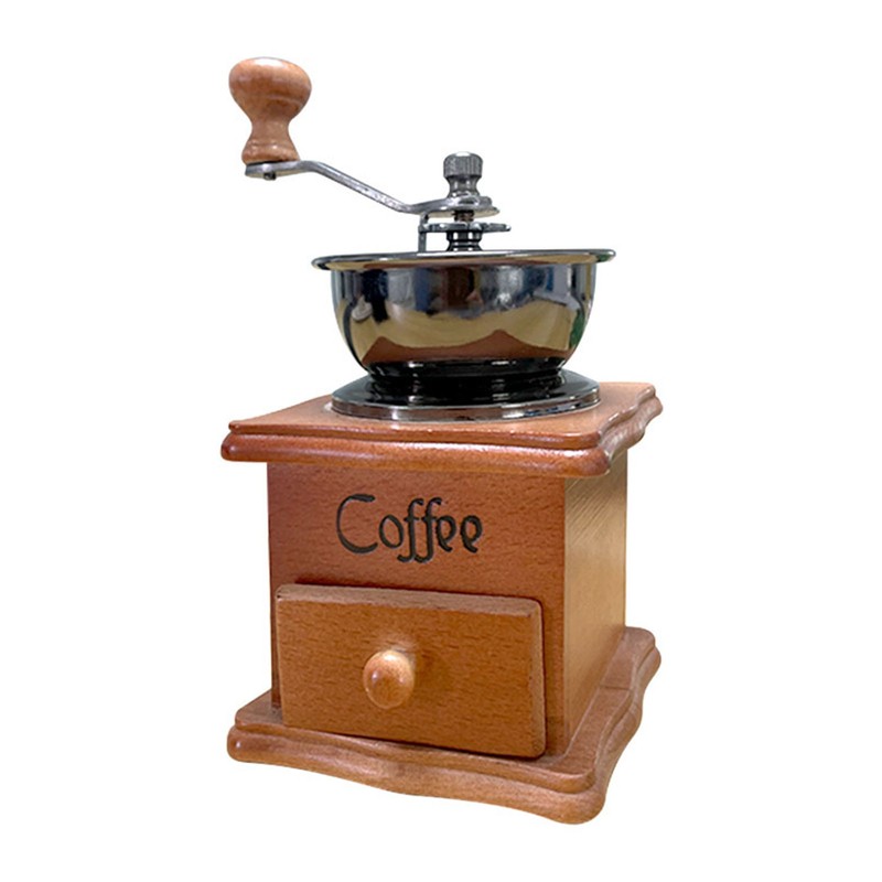 Manual Coffee Grinder Italian Retro Portable Stainless Steel Brown Hand