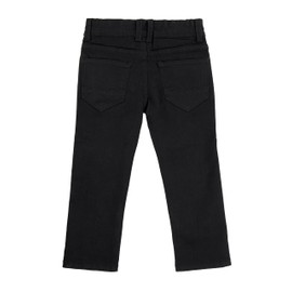 X RAY Baby Toddler Boy's and Girls Jeans, Elastic Waist Inside Ripped Biker Moto Distressed Denim Colored Pants, Jet Black - Minor Rips, 3T