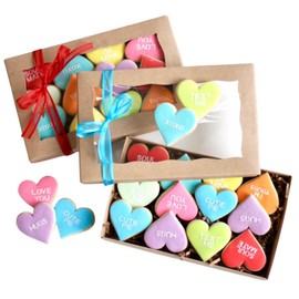 1 Dz. Mini Conversation Heart Gift Boxed Cookie Set! Valentine's Day, I Love You's, Deployment Gift and More