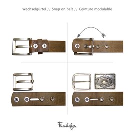 FRONHOFER 18008 Women's 3 cm Leather Belt Floral Buckle Floral Buckle Navy Red Black White, black