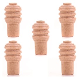 Ridged Wooden Cord Pulls Weights Roman Blind Cord Pull for Light Switch Curtains Roman Blind Ends Light Switch and Ceiling Fans Pull Cord Weight Pack of 5.