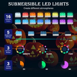 LOFTEK Pool Lights, Rechargeable Submersible LED Lights with Remote IP68 Waterproof, 16 Colors Hot Tub Underwater Pool Lights for Above Ground Inground Pool, Shower, Bathub, Party, Vase 2 Pack