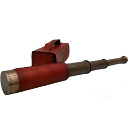 Maritime Leather Box Telescope London 1920 Era Maritime Vintage Functional Spyglass Sailor Instrument - Handmade