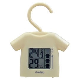 dretec O-262YE Digital Thermometer, Hygrometer, Includes Hooks, Room Drying Check, Dryness Check
