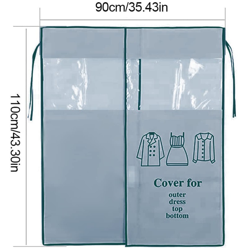 Protector de Ropa Colgante,Funda protectora para ropa, ideal para vestidos,