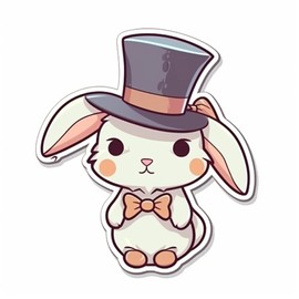 Yoonek Graphics Bunny Rabbit Vinyl Decal Sticker for Car, Laptop, Tumbler, More. #004275