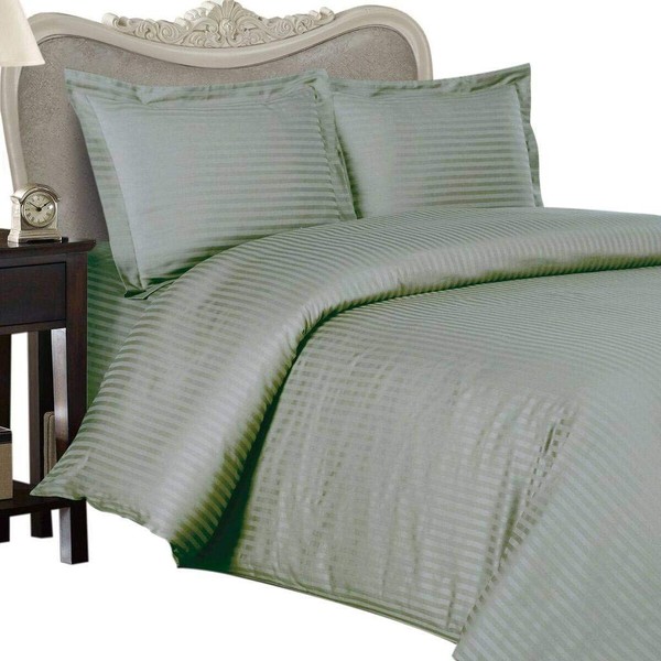 TWIN Size, SAGE Damask Stripe, 1000 Thread Count / 1000TC
