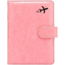 Lumbor37 Porta de Pasaporte de Cuero PU, Billetera de pasaporte, Maletín de Viaje Impermeable con Bloqueo RFID para Identificación de Viaje Familiar, Femenina y Masculina (Rosado)