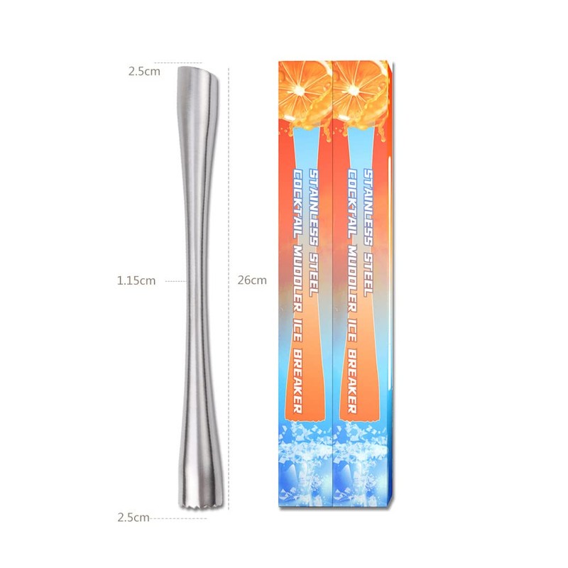 ITTA 10" Stainless Steel Muddler with Serrated End (1)