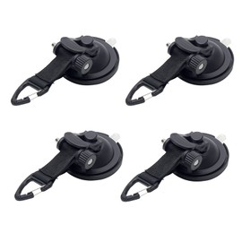 Alnicov Heavy Duty Suction Cup Anchor with Securing Hook,Camping Tarp Accessory for Camping Car Van Truck Boat and Home(4pcs,Black)