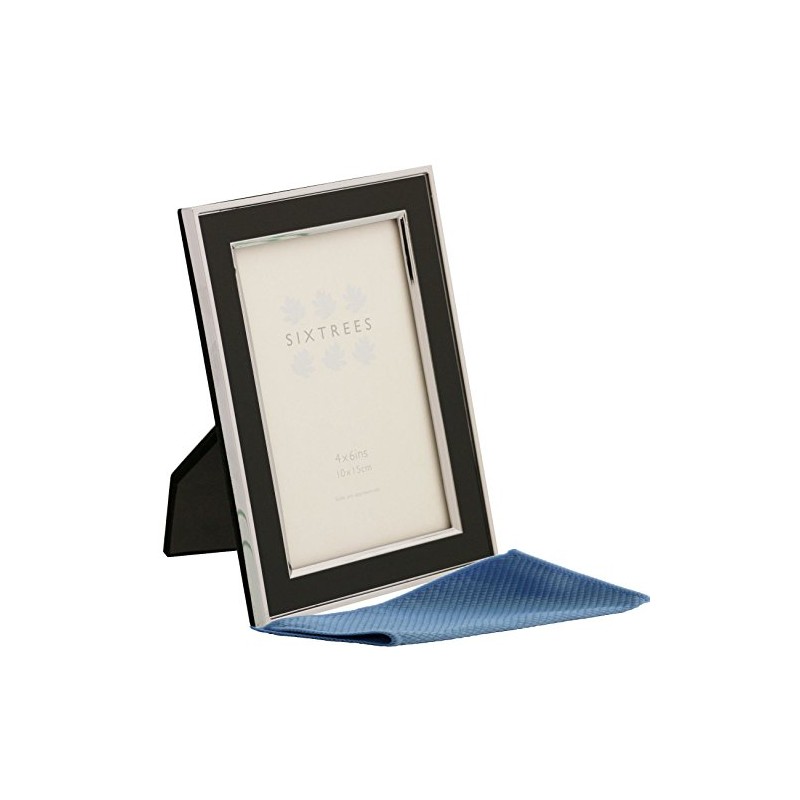 Sixtrees Abbey Black 2-101-46 Polished Silver photo frame with lacquered