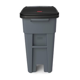 Rubbermaid Commercial Products Brute Rollout Trash/Garbage Can/Bin with Wheels, 32 GAL, for Restaurants/Hospitals/Offices/Back of House/Warehouses/Home, Gray (1971941)