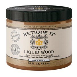 Retique It New and Improved Formula Liquid Wood Coatings - Stainable Primer - Paint It Then Stain it (Dark Wood, Medium)