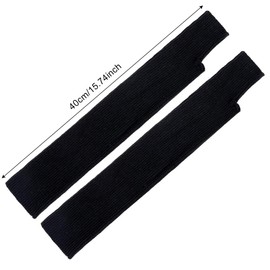 Tongcloud Arm Warmers Winter Fingerless Long Gloves for Women for Women with Thumb Hole (Black, 15.8inches)