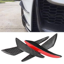KIMISS Bumper Canards, 4Pcs/Set Universal Carbon Fiber Bumper Canards Spoiler de labios
