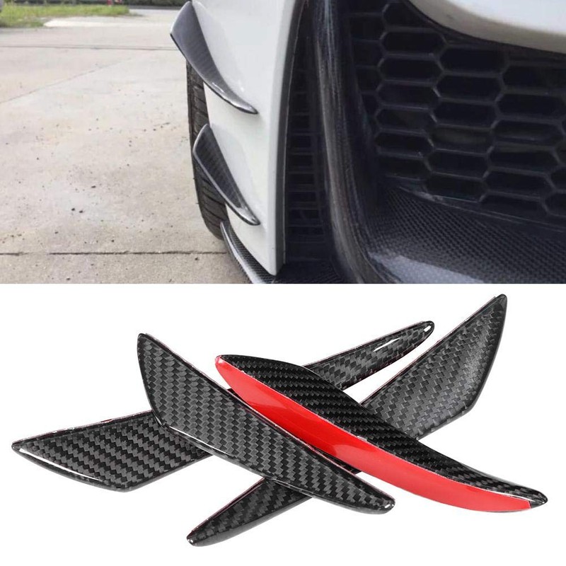 KIMISS Bumper Canards, 4Pcs/Set Universal Carbon Fiber Bumper Canards Spoiler
