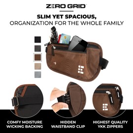 Money Belt for Secure Travel - RFID Blocking Slim Passport Holder - Hidden Waist Pouch for Cash, Credit Cards, Documents - Concealable Under Clothes, Water-Resistant Travel Belt for Men and Women