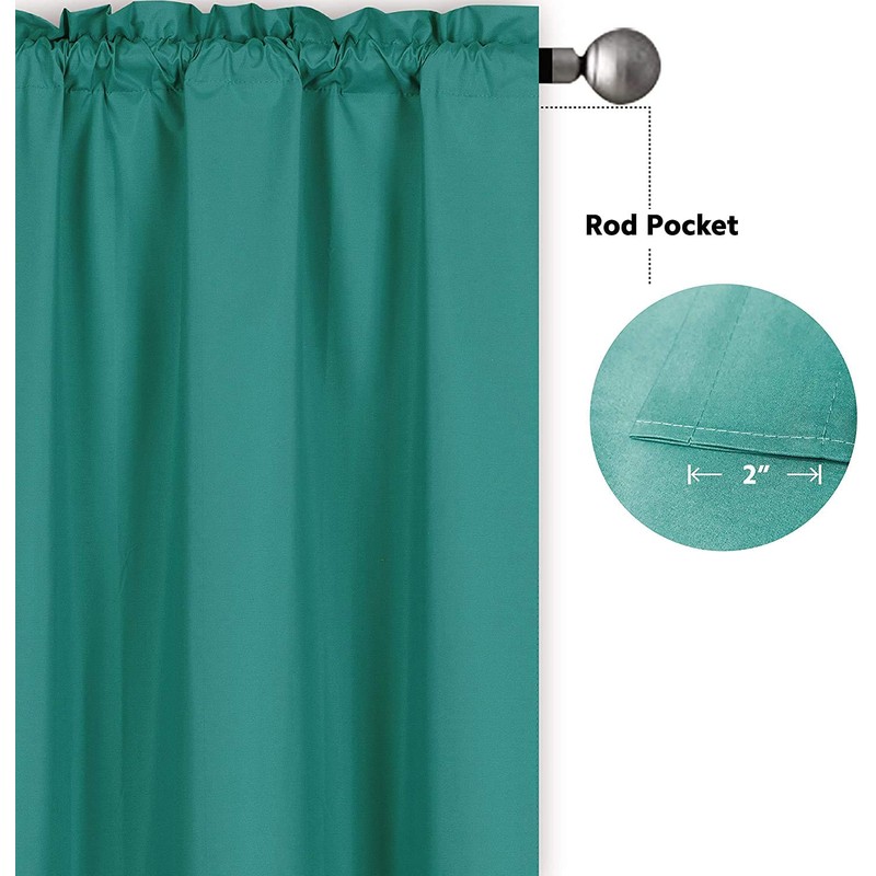 Home Collection 2 Panels 100% Blackout Curtain Set Solid Color