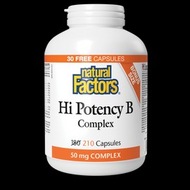 NATURAL FACTORS HI POTENCY B COMPLEX - BONUS SIZE 210cap