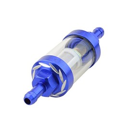 GOOFIT Blue Inline Fuel Filter Gas Fuel Filter Metal CNC Replacement for Motorcycle Scooter Dirt Bike