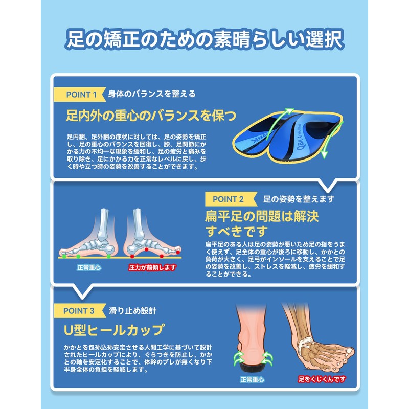 Insoles QBK Insoles Unisex Comfort Insoles, Daily Use M