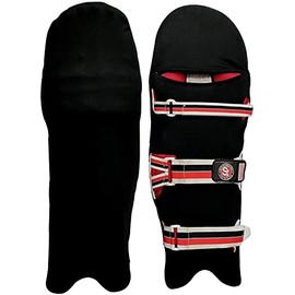 Skyhi Colored Cricket Batting Pads Covers - Leg Guards Clads - Leg Guard Skin (Black-1), Standerd size
