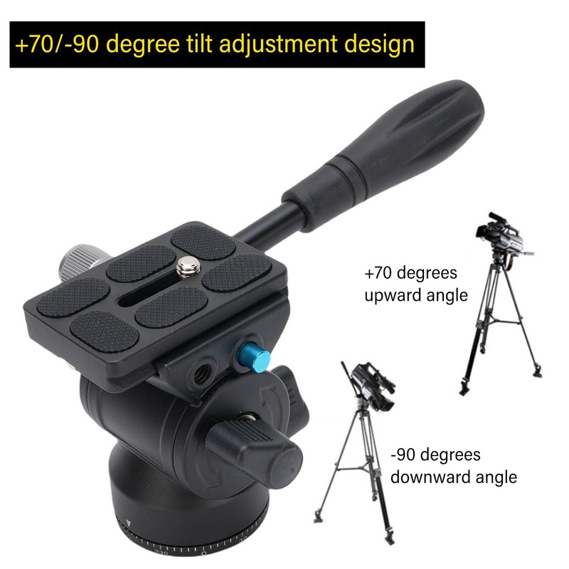 Yosoo Aluminum Alloy Video Tripod Head with Steel Handle, 360°