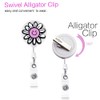 Qinsuee Graffiti Sunflower Retractable Badge Holder with Alligator Clip, 24
