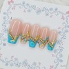 Blue Signature Handmade Nail Tips - Water Drops / 블루