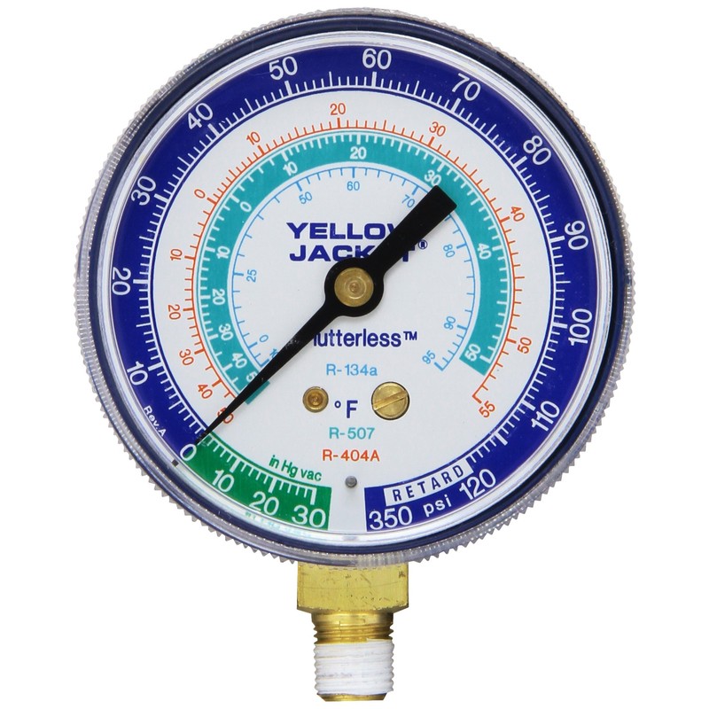 Yellow Jacket 49052 2-1/2" Gauge (Degrees F), Blue Compound, 30",
