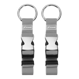 sourcing map 2pcs Luggage Straps Jacket Clips Strap Nylon Adjustable Suitcase Belt Baggage Backpack Connector Travel Accessories with Metal Buckle for Extra Bags Travel Attachment, Gray