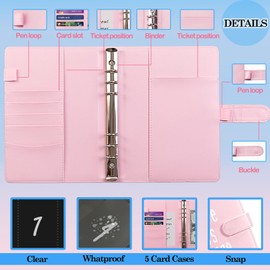 100 Envelopes Money Saving Challenge Binder, A5 Money Saving Challenge Book with Cash Envelopes, Savings Challenges Budget Book Binder to Save $5,050 (Black+Pink)