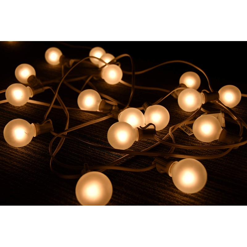 25 Pack G40 Frosted White Light Bulbs Replacement, 1.5 Inch