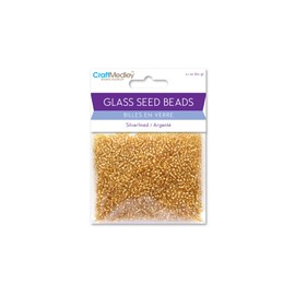 Multicraft Imports Glass Seed Beads, Silverlined, 60g, Gold