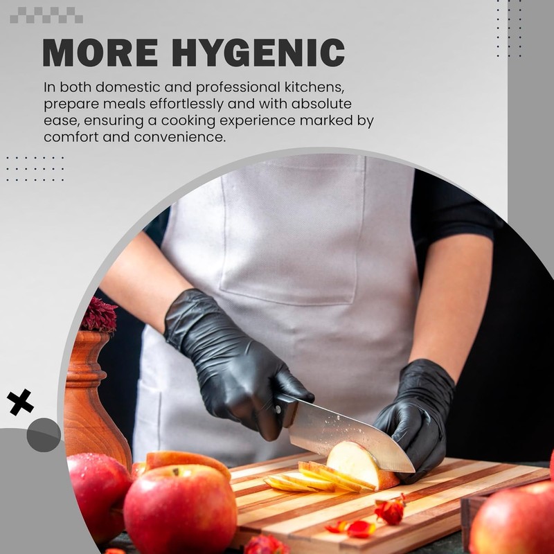 K-MART Black Nitrile Multi-Purpose Disposable Gloves, Powder Free, Disposable, Extra