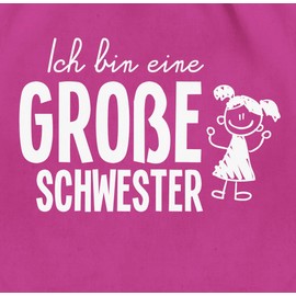 Shirtracer - Gym Bag Backpack - Siblings Brother and Sister - Ich bin eine große Schwester Strichmännchen, 1 Fuchsia