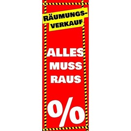 Clearance Sale Poster "Alles muss RAUS" Poster Advertising Sign 119 cm