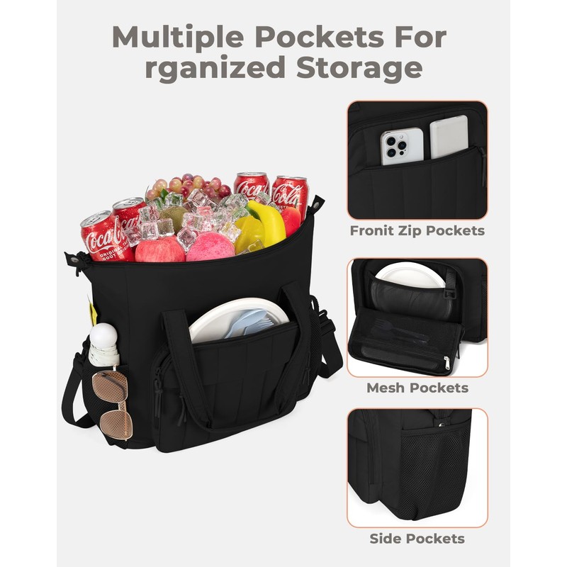 Puffer Cooler Bag 35 Cans Insulated Soft Cooler for Women