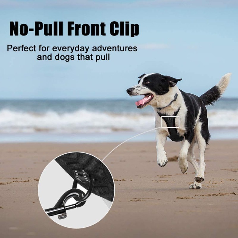 PoyPet No Pull Dog Harness, Reflective Vest Harness with 2
