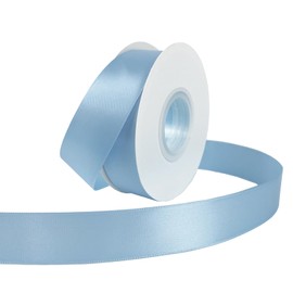 Double Faced Satin Ribbon 1" x 20 Yards Solid Color Fabric Ribbon for Gift Wrapping Bouquet Crafts Hair Bows Home Arrangement Craft Supplies, Light Blue
