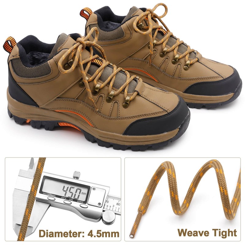 DELELE Round Work Boot Laces: 55 inch Black Red Heavy