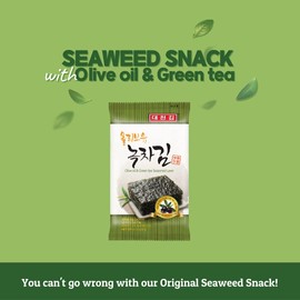 CHOI'S 1 Daechun(Choi's1) Seaweed Snack, (Pack of 20), Original, Sea Salt, Green Tea Powder, Product of Korea