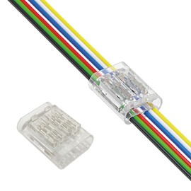 Masterwon Wire Connectors Quick Connect Terminal Block - 6-Pin Electrical Splice Crimp Set, Wire to Wire Junction Terminals Kit Compatible with 22-20 AWG LED Cable (10 Pack)