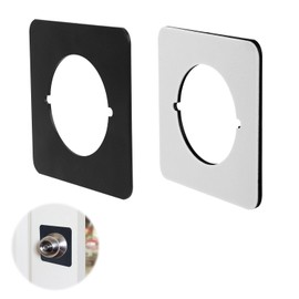 2pcs Door Knob Plates Square Version, Stainless Steel Door Handle Reinforcement Cover Filler Scar Lock Plates Deadbolt Push Hole Cover for Knob Fixing Gap Repair Backplate (Matte Black)