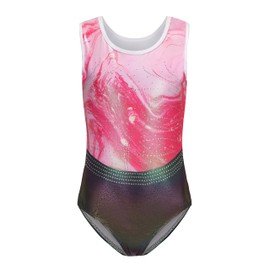 AODOKAT Gymnastics Leotards for Girls with Shorts Set, Sleeveless Dance Leotard Sparkle Ballet Dancewear for Kids 5-14 Years (Pink-sleeveless, 11-12 Years)