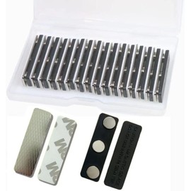 Name Badge Magnets - Magnetic Name Tag Holders with 3 Premium Strength Neodymium Magnets for Name and Badges (20)