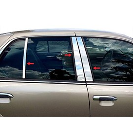 Made in USA! Compatible with 1992-2011 Mercury Grand Marquis 6PC Stainless Steel Pillar Post Trim