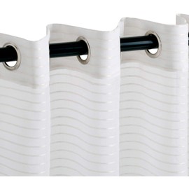 SUPERIOR Jackson Stripe Sheer Curtains, Window Accents, Perfect for Natural Light, with Rod Pockets or Grommets, Modern, Transtitional, Rustic, Bohemian, Curtain Set of 2 Panels, 52" X 108", White